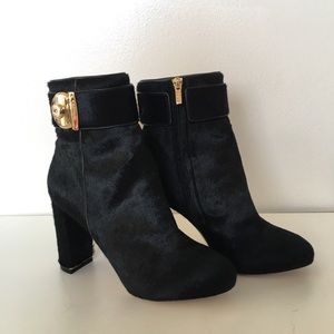 Salvatore Ferragamo Black Fur Boots Size 6 B